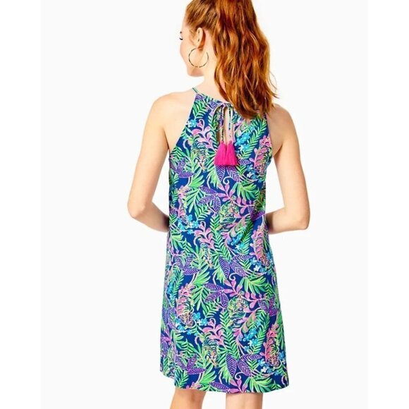 Lilly Pulitzer Margot Borealis Blue How You Like Me Prowl Shift Mini Dress M - Picture 1 of 6
